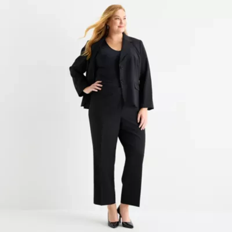 Black Label by Evan-Picone Womens Classic Fit Plus Suit Jacket
