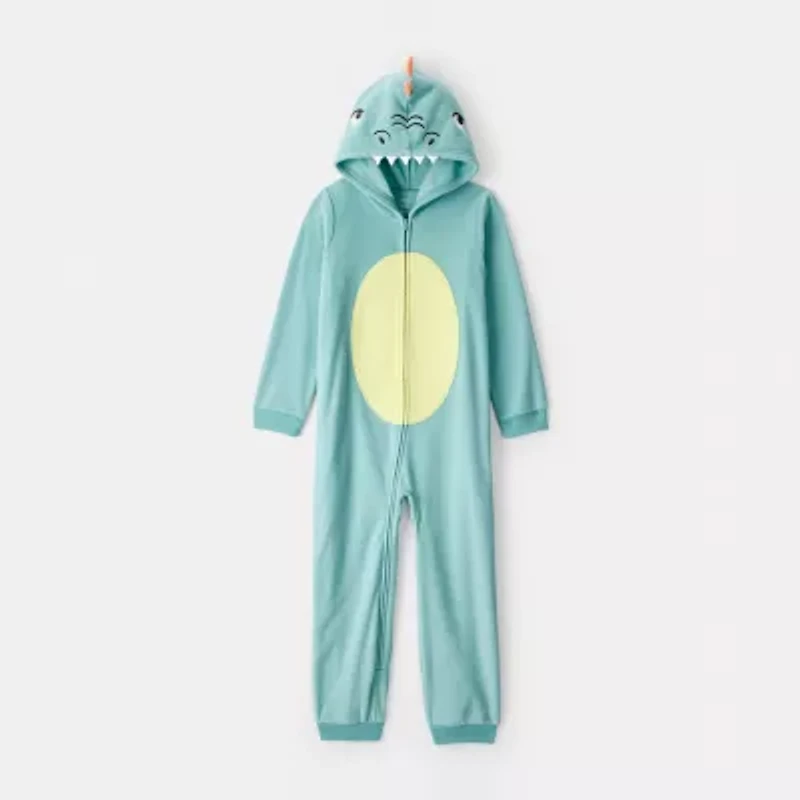 Carter's Little & Big Kid Boys Fleece Hooded Long Sleeve One Piece Pajama