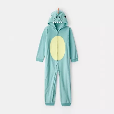 Carter's Little & Big Kid Boys Fleece Hooded Long Sleeve One Piece Pajama