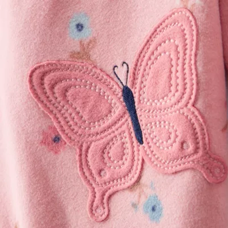 Carter's Toddler Girls Footed Fleece Round Neck Long Sleeve One Piece Pajama