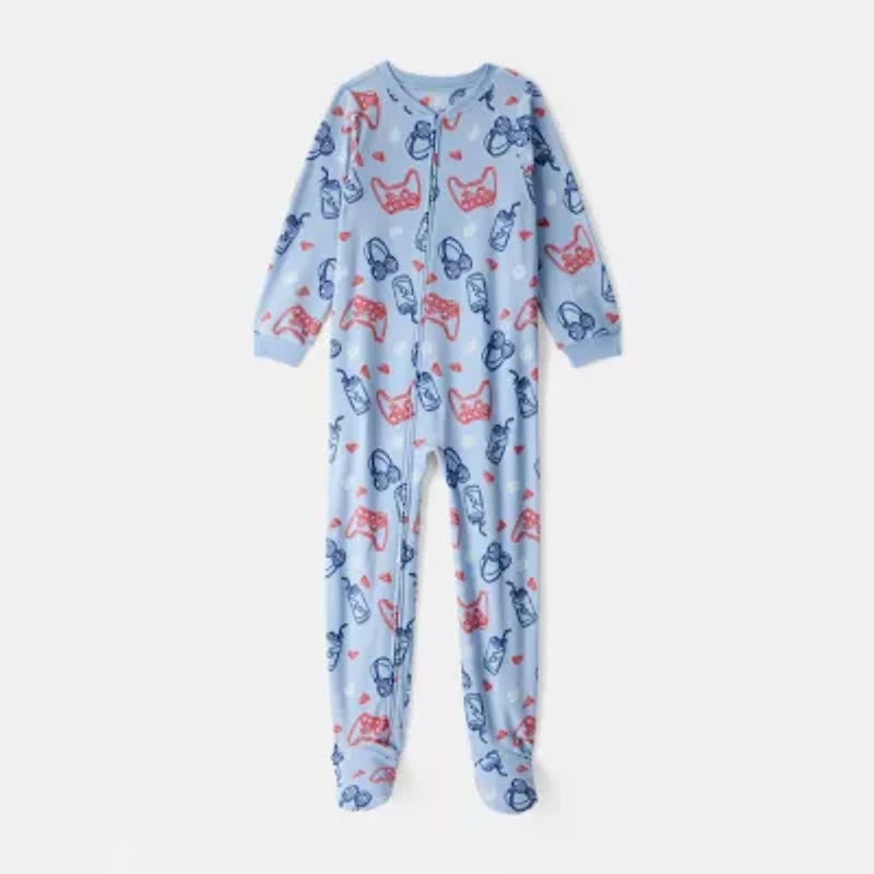 Carter's Little & Big Kid Boys Footed Fleece Round Neck Long Sleeve One Piece Pajama