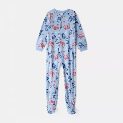 Carter's Little & Big Kid Boys Footed Fleece Round Neck Long Sleeve One Piece Pajama