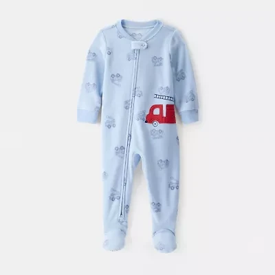 Carter's Toddler Boys Footed Fleece Round Neck Long Sleeve One Piece Pajama