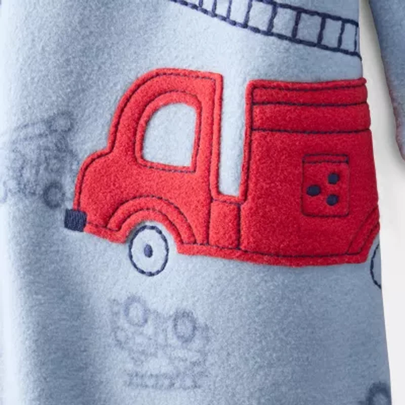 Carter's Toddler Boys Footed Fleece Round Neck Long Sleeve One Piece Pajama