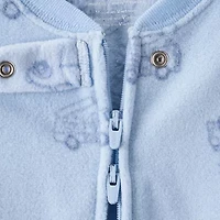Carter's Toddler Boys Footed Fleece Round Neck Long Sleeve One Piece Pajama