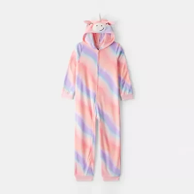 Carter's Little & Big Kid Girls Fleece Hooded Long Sleeve One Piece Pajama