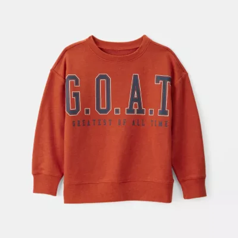Carter's Little & Big Kid Boys Round Neck Long Sleeve Sweatshirt