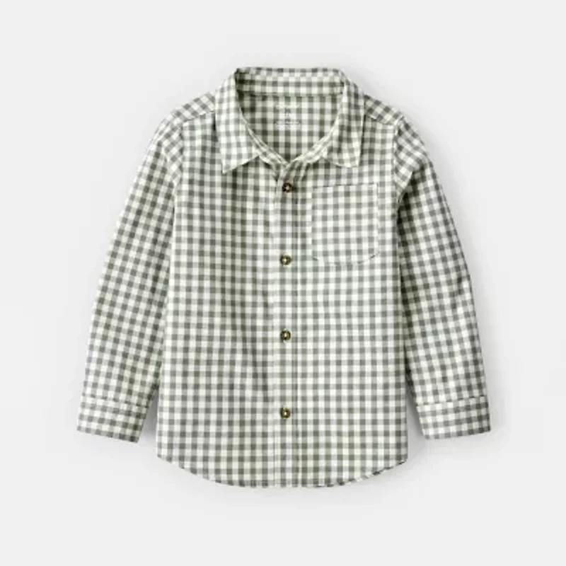 Carter's Toddler Boys Long Sleeve Cuffed Regular Fit Button-Down Shirt