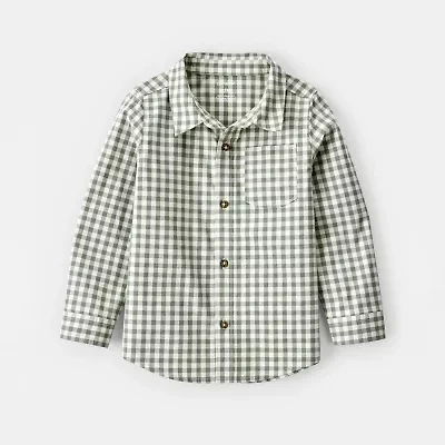 Carter's Toddler Boys Long Sleeve Cuffed Regular Fit Button-Down Shirt