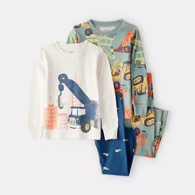 Carter's Toddler Boys Rib Round Neck Long Sleeve 4-pc. Pajama Sets