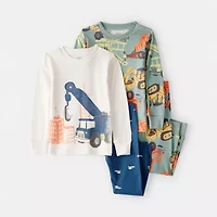 Carter's Toddler Boys Rib Round Neck Long Sleeve 4-pc. Pajama Sets