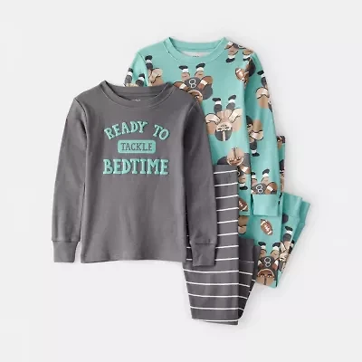 Carter's Toddler Boys Rib Round Neck Long Sleeve 4-pc. Pajama Sets