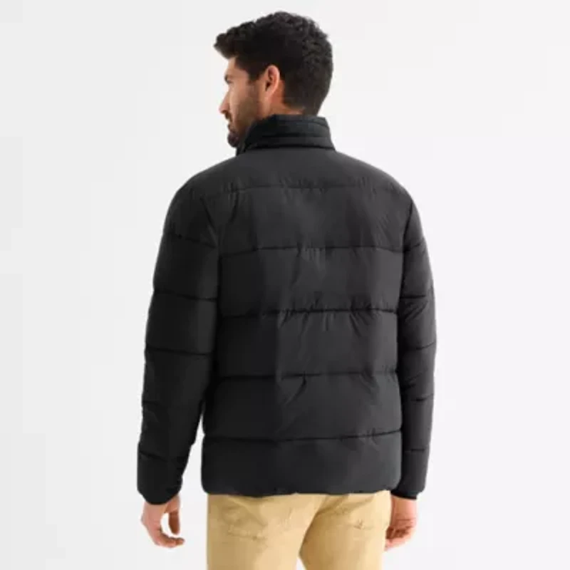 St. John's Bay Mens Adaptive Water Resistant Hidden Access Opening Midweight Puffer Jacket