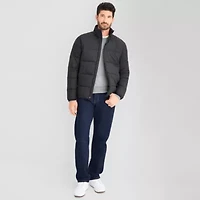 St. John's Bay Mens Adaptive Water Resistant Hidden Access Opening Midweight Puffer Jacket