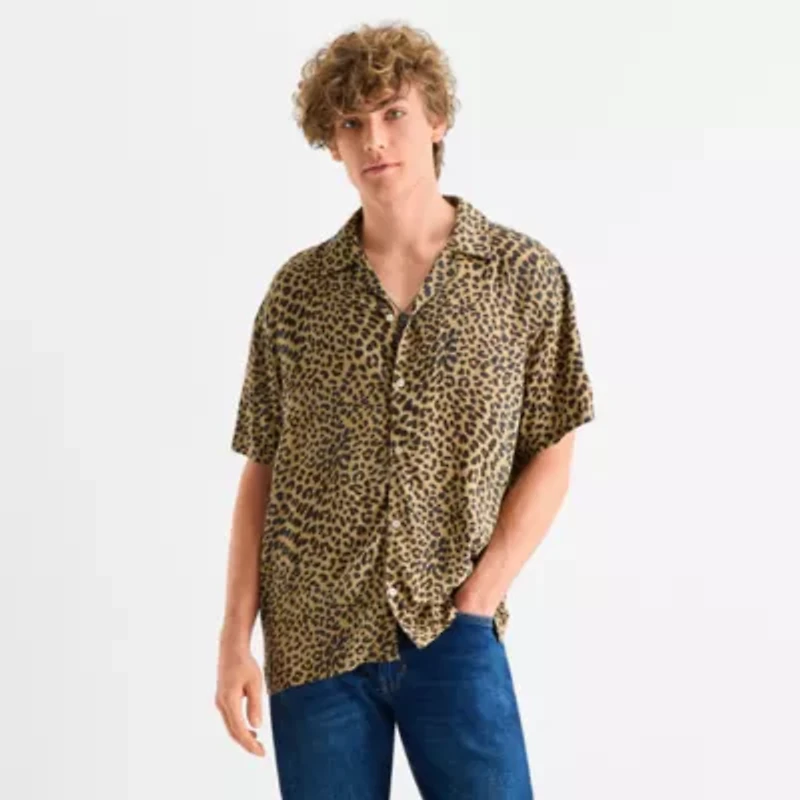 Arizona Mens Short Sleeve Relaxed Fit Button-Down Shirt