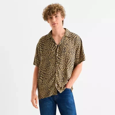 Arizona Mens Short Sleeve Relaxed Fit Button-Down Shirt