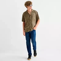 Arizona Mens Short Sleeve Relaxed Fit Button-Down Shirt