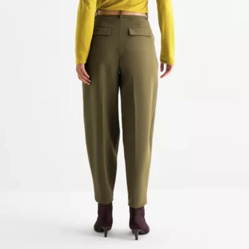 Worthington Womens Tapered Pleated Pant
