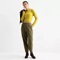 Worthington Womens Tapered Pleated Pant