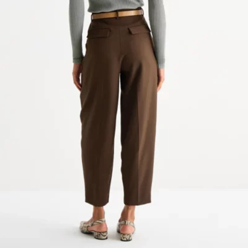 Worthington Womens Tapered Pleated Pant