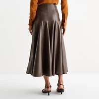 Worthington Womens Long Pleated Skirt