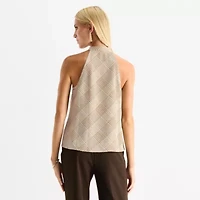 Worthington Womens Halter Neck Sleeveless Blouse
