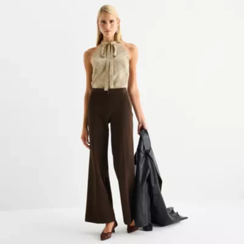 Worthington Womens Halter Neck Sleeveless Blouse