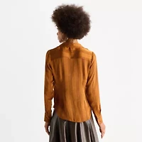 Worthington Womens Long Sleeve Cuffed Regular Fit Button-Down Shirt