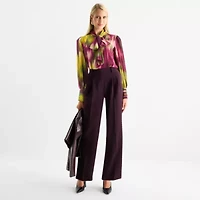 Worthington Womens V Neck Long Sleeve Blouse