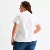 St. John's Bay Womens Plus Short Sleeve T-Shirt