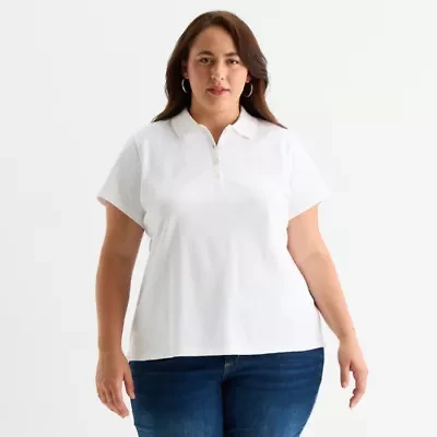 St. John's Bay Womens Plus Short Sleeve T-Shirt