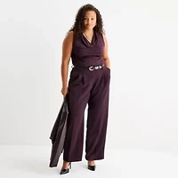 Worthington Womens Cowl Neck Sleeveless Plus Blouse