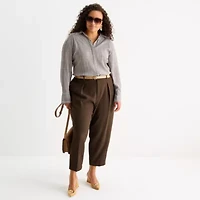 Worthington Womens Long Sleeve Plus Blouse