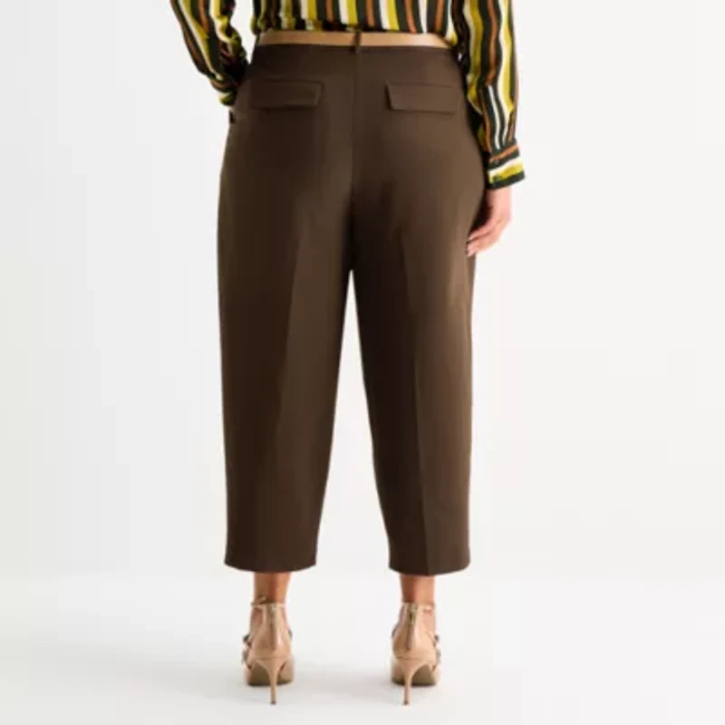 Worthington Womens Tapered Plus Pleated Pant