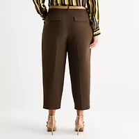 Worthington Womens Tapered Plus Pleated Pant