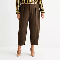 Worthington Womens Tapered Plus Pleated Pant