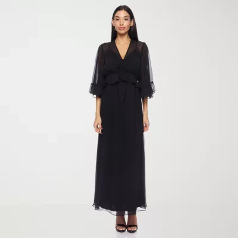 Premier Amour Womens 3/4 Sleeve Maxi Dress