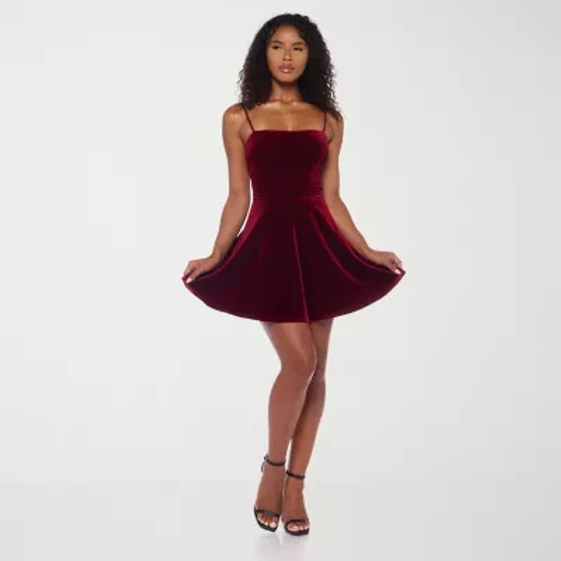 B. Smart Womens Sleeveless Juniors Fit + Flare Dress