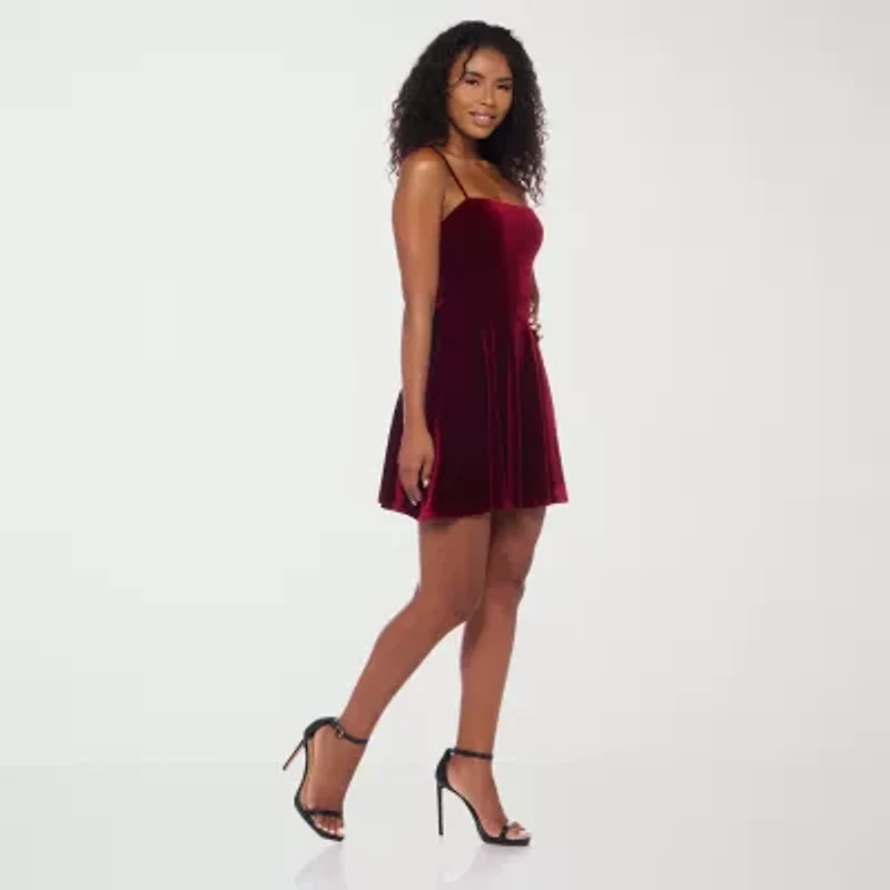 B. Smart Womens Sleeveless Juniors Fit + Flare Dress