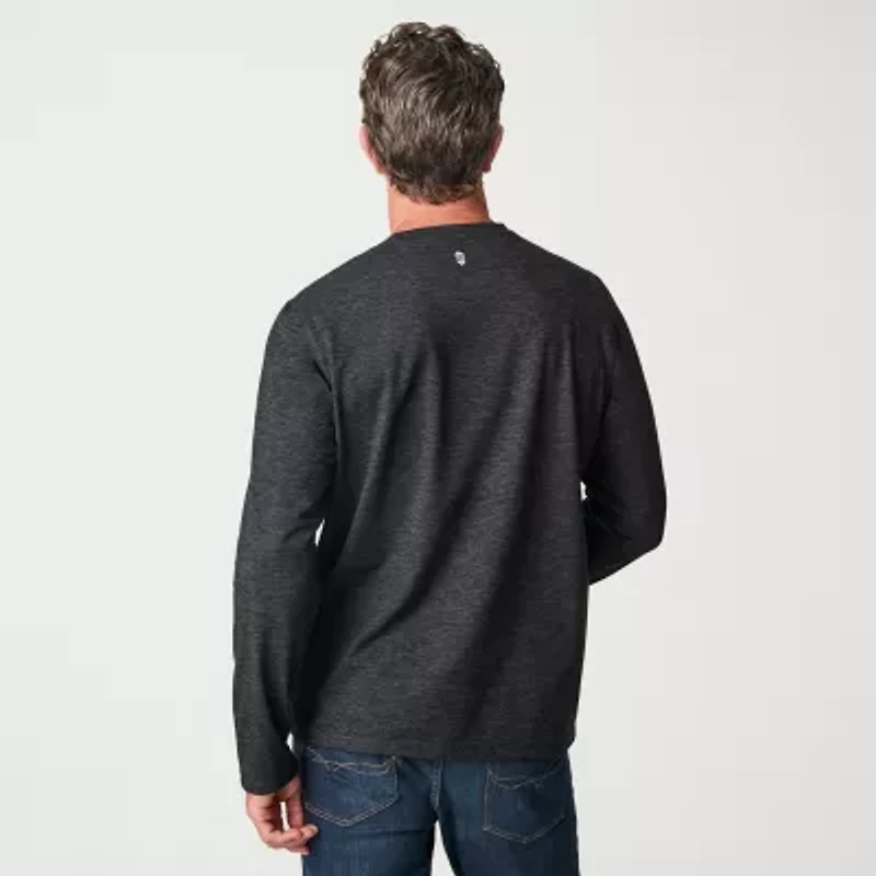 Free Country Mens Crew Neck Long Sleeve Stretch Fabric Active T-Shirt