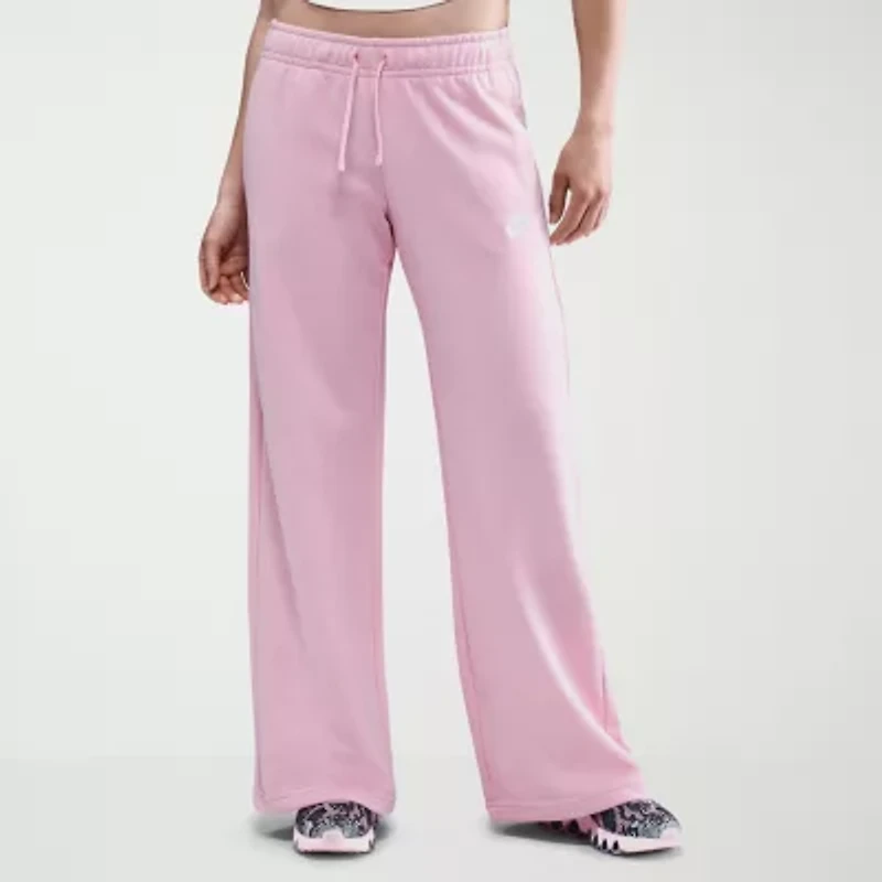 Nike Club Womens Wide Leg Mid Rise Fleece Sweatpant