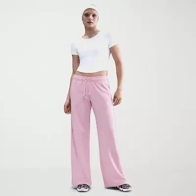 Nike Club Womens Wide Leg Mid Rise Fleece Sweatpant