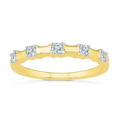 Womens 2MM 1/ CT. T.W. Natural White Diamond 10K Gold Band