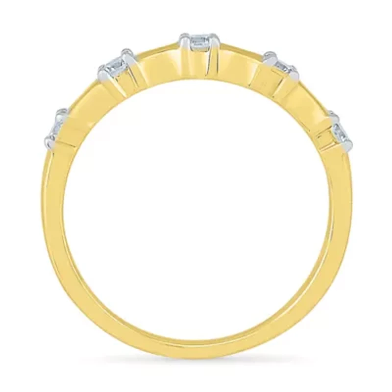 Womens 2MM 1/ CT. T.W. Natural White Diamond 10K Gold Band