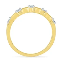 Womens 2MM 1/ CT. T.W. Natural White Diamond 10K Gold Band