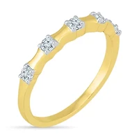 Womens 2MM 1/ CT. T.W. Natural White Diamond 10K Gold Band
