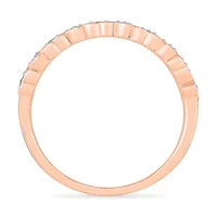 Womens 2MM 1/8 CT. T.W. Natural White Diamond 10K Gold Heart Band