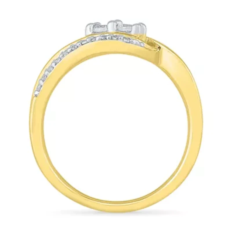 Womens 1/3 CT. T.W. Natural White Diamond 10K Gold Cocktail Ring