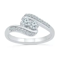Womens 3/8 CT. T.W. Natural White Diamond 10K Gold Cocktail Ring