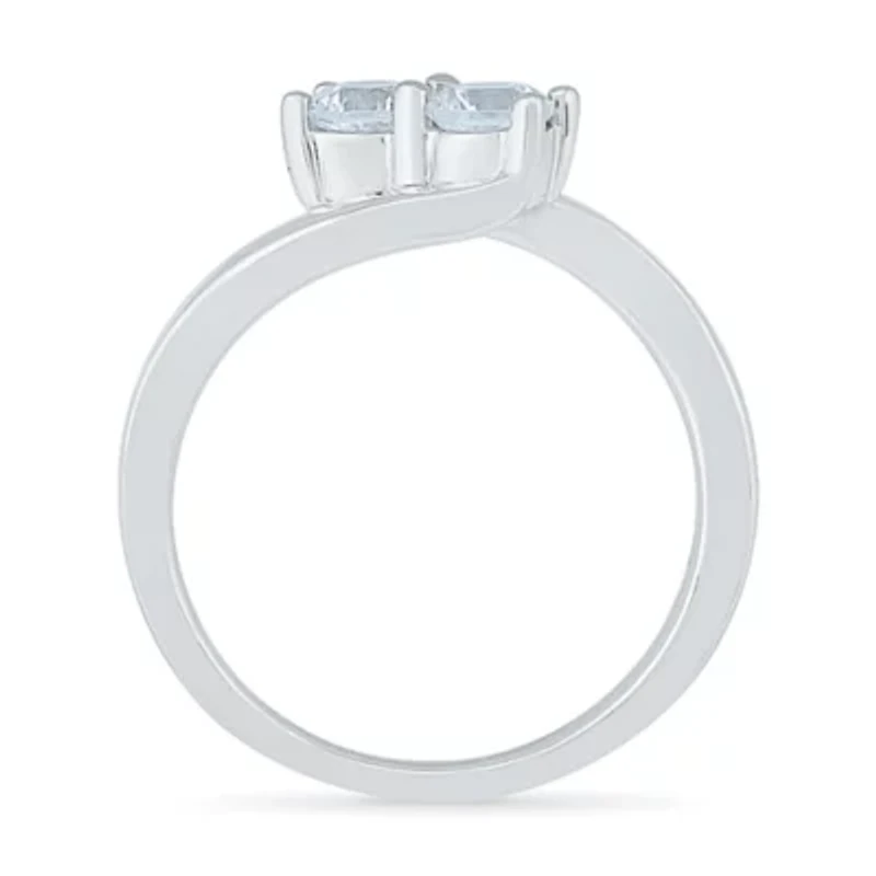 Womens 2MM / CT. T.W. Natural White Diamond 10K Gold Bypass Band